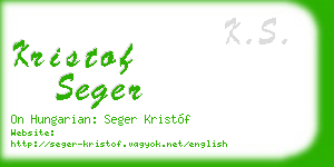 kristof seger business card